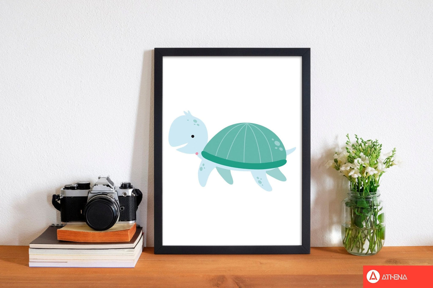 Children's animals, turtle modern fine art print