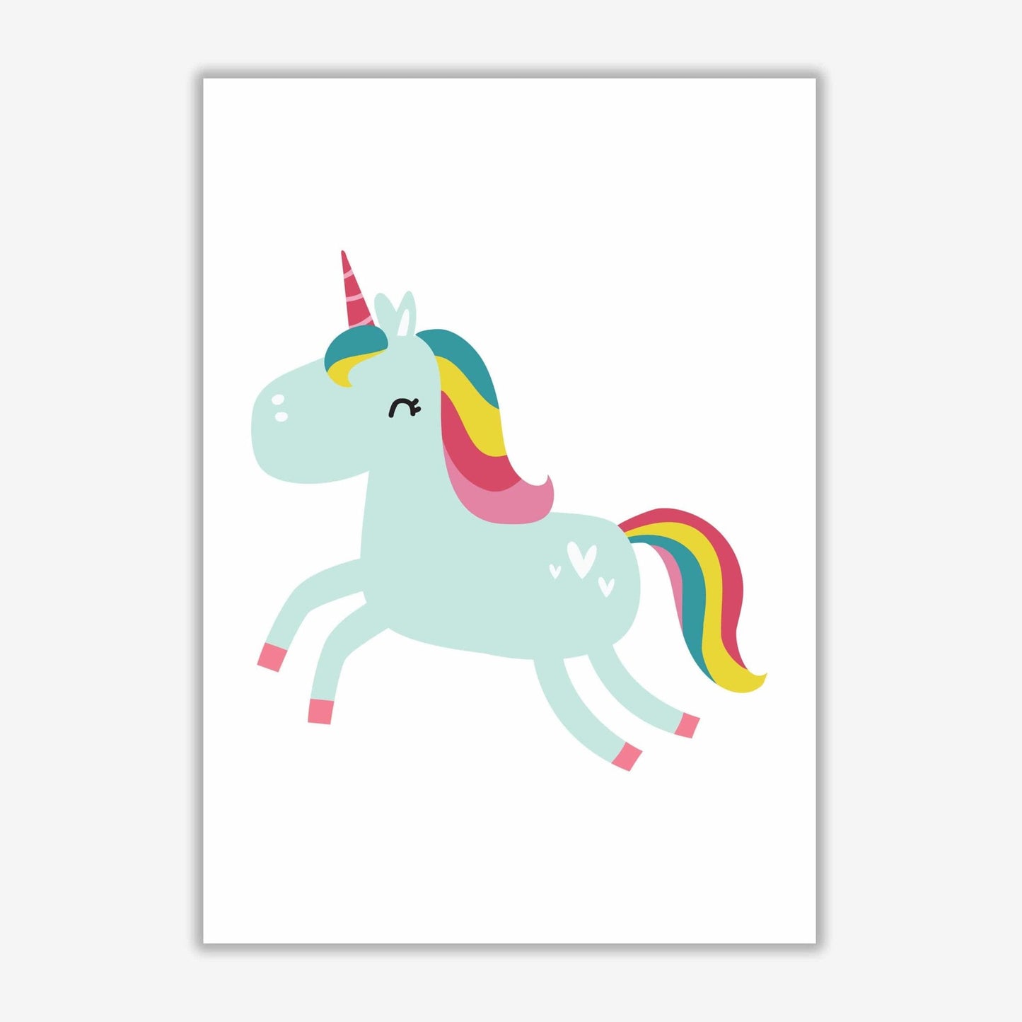 Children's animals, unicorn modern fine art print