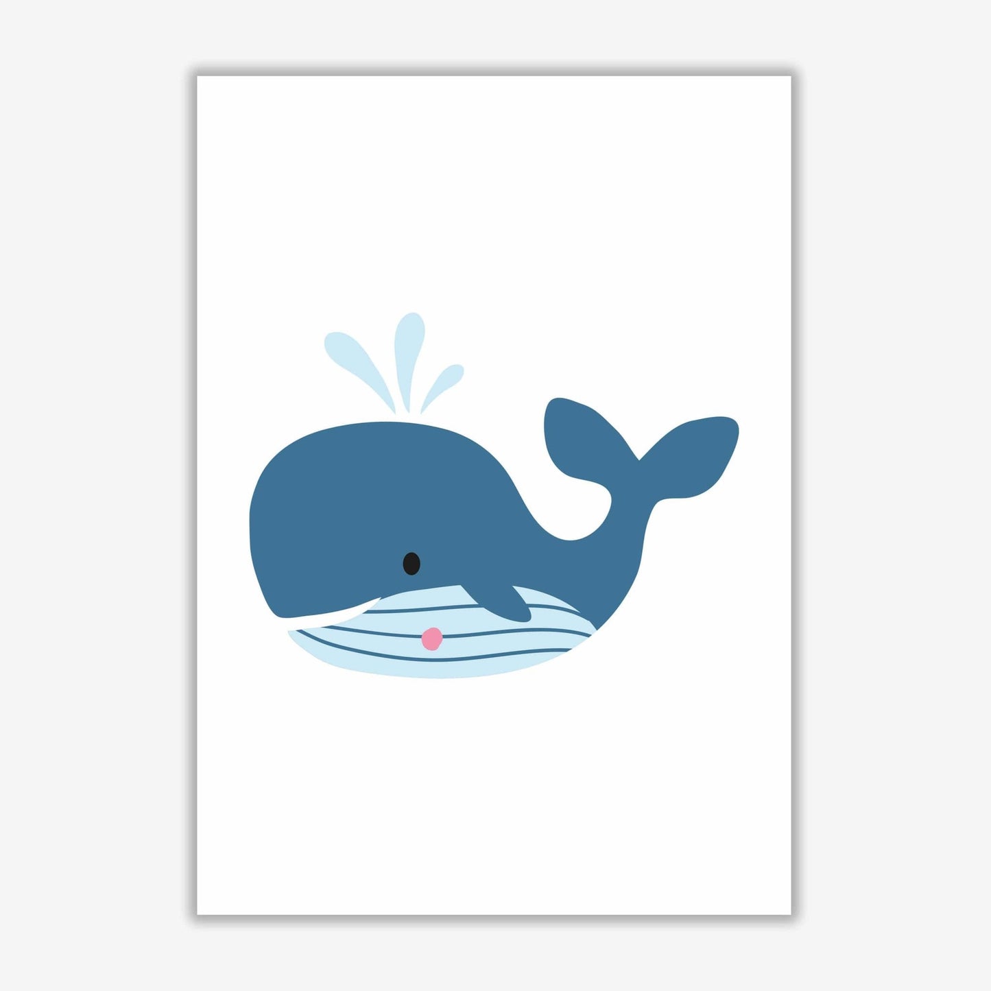 Children's animals, whale modern fine art print