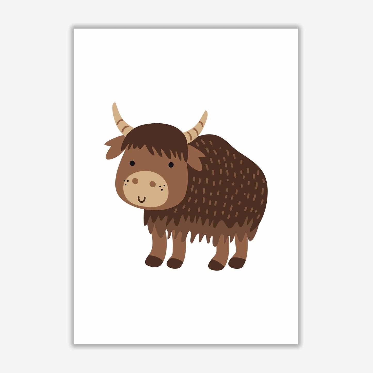 Children's animals, yak modern fine art print