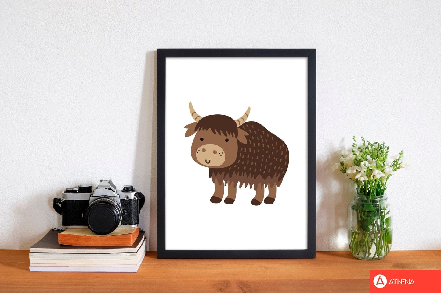 Children's animals, yak modern fine art print