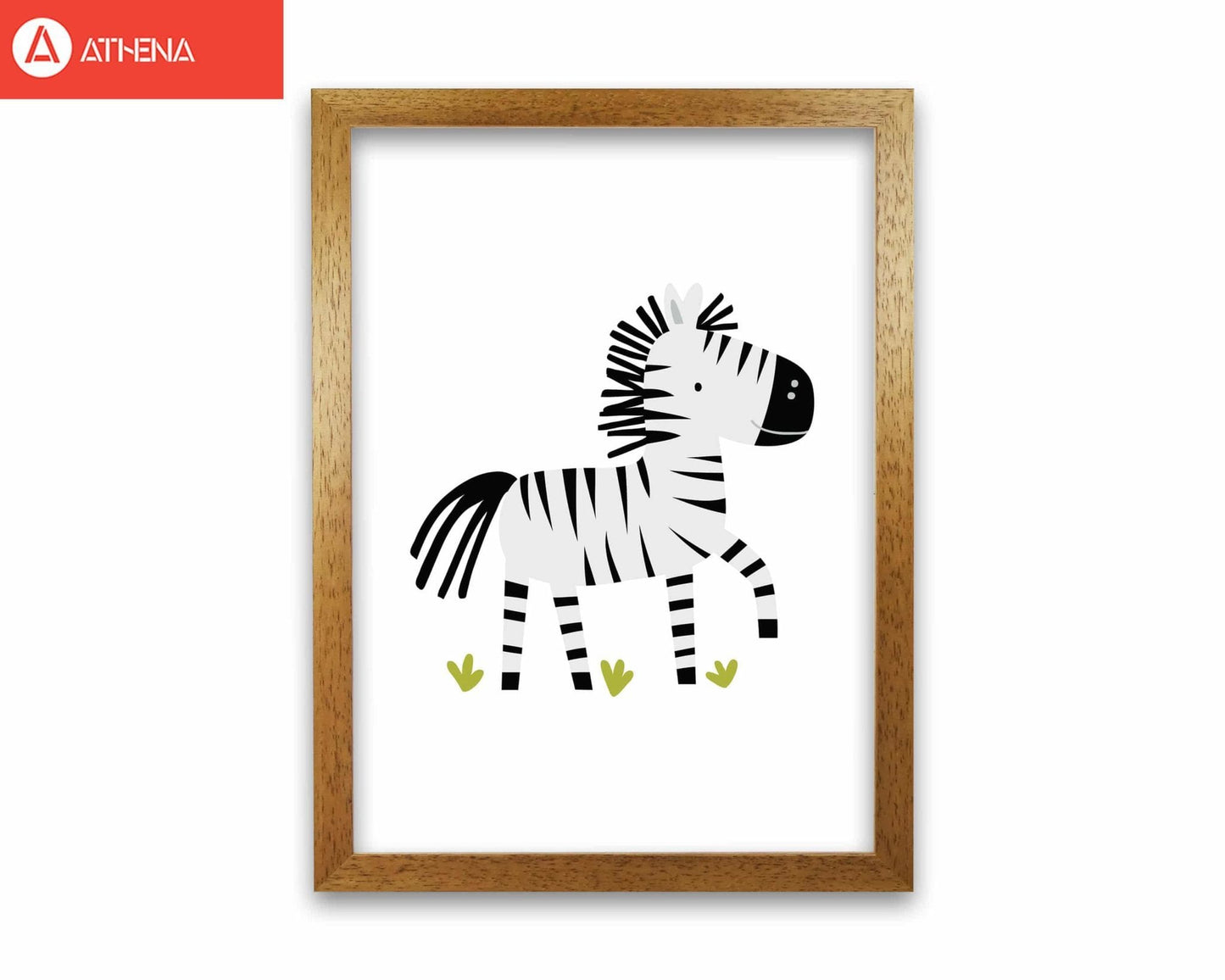 Children's animals, zebra modern fine art print