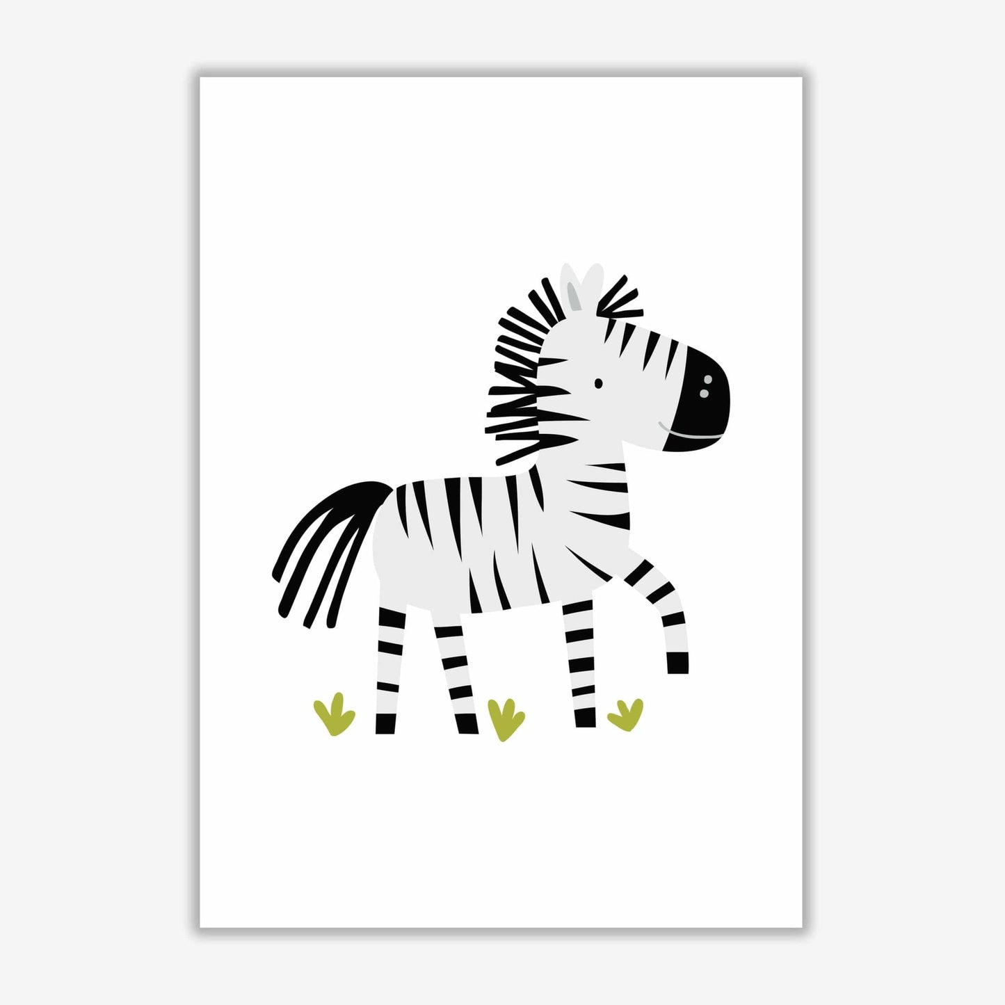 Children's animals, zebra modern fine art print