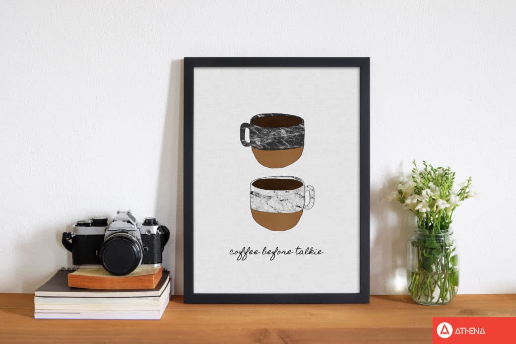 Coffee before talkie fine art print by orara studio, framed kitchen wall art
