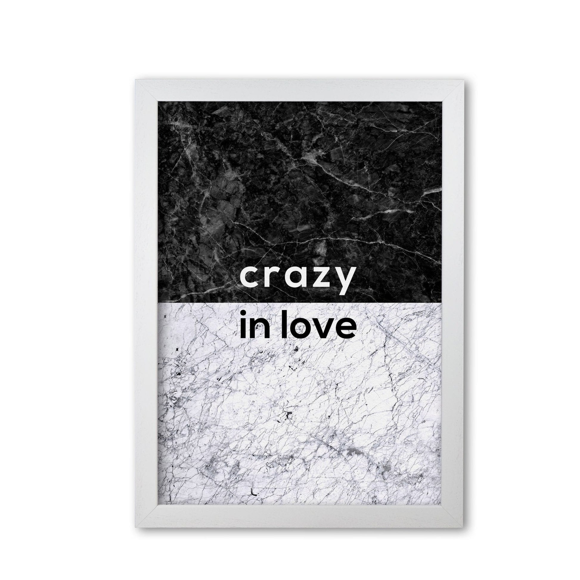 Crazy in love marble quote fine art print by orara studio