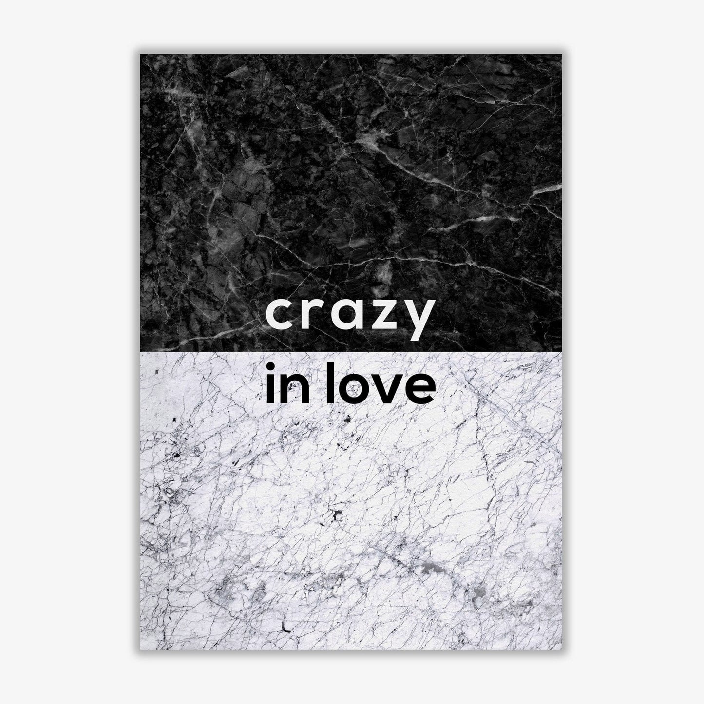 Crazy in love marble quote fine art print by orara studio