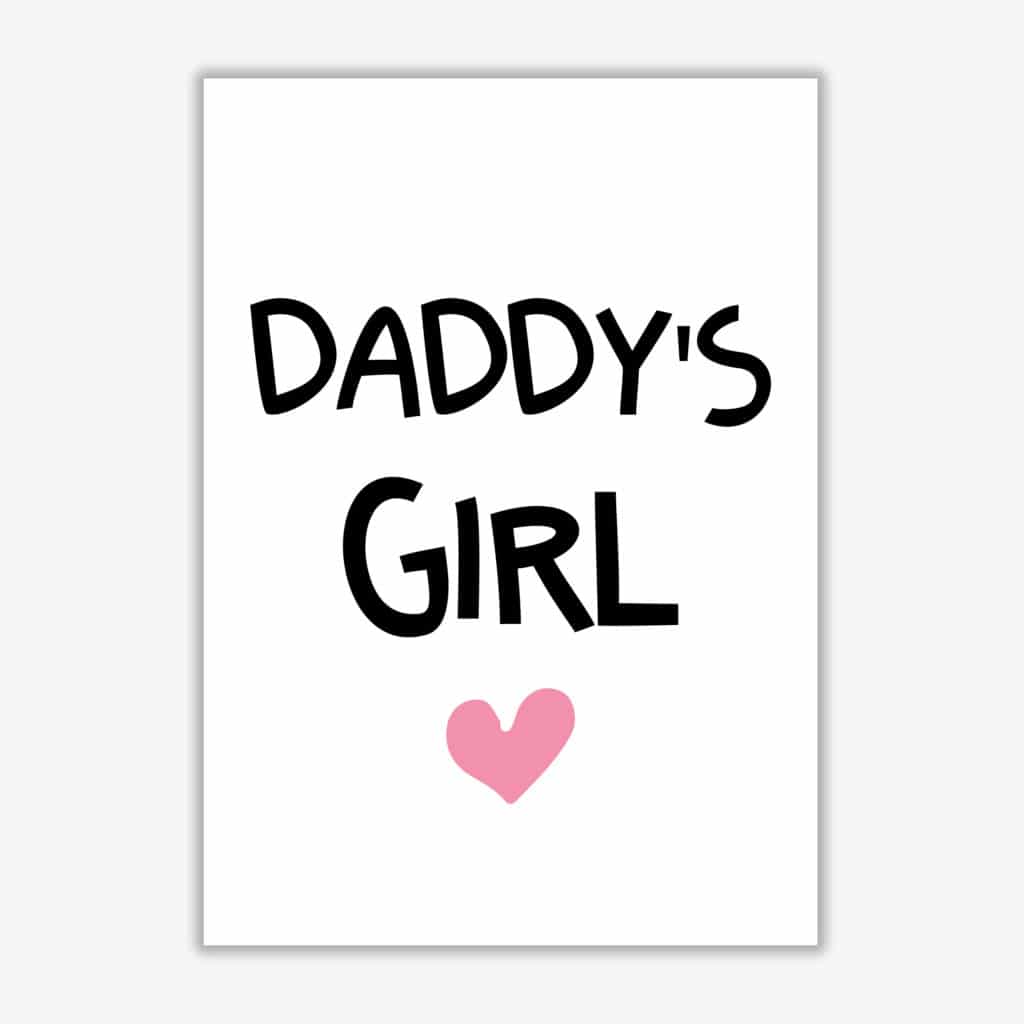 Daddy's girl pink modern fine art print, framed childrens nursey wall art poster