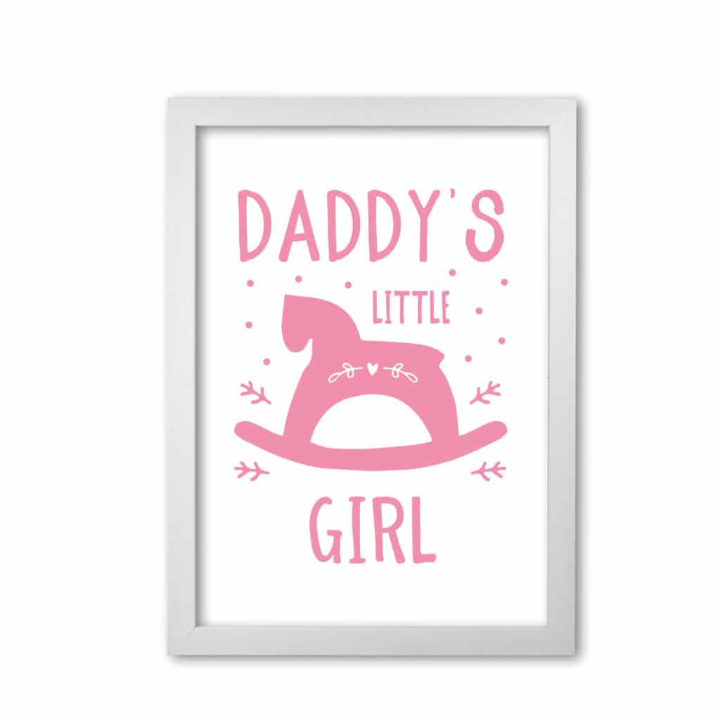 Daddy's little girl modern fine art print, framed childrens nursey wall art poster