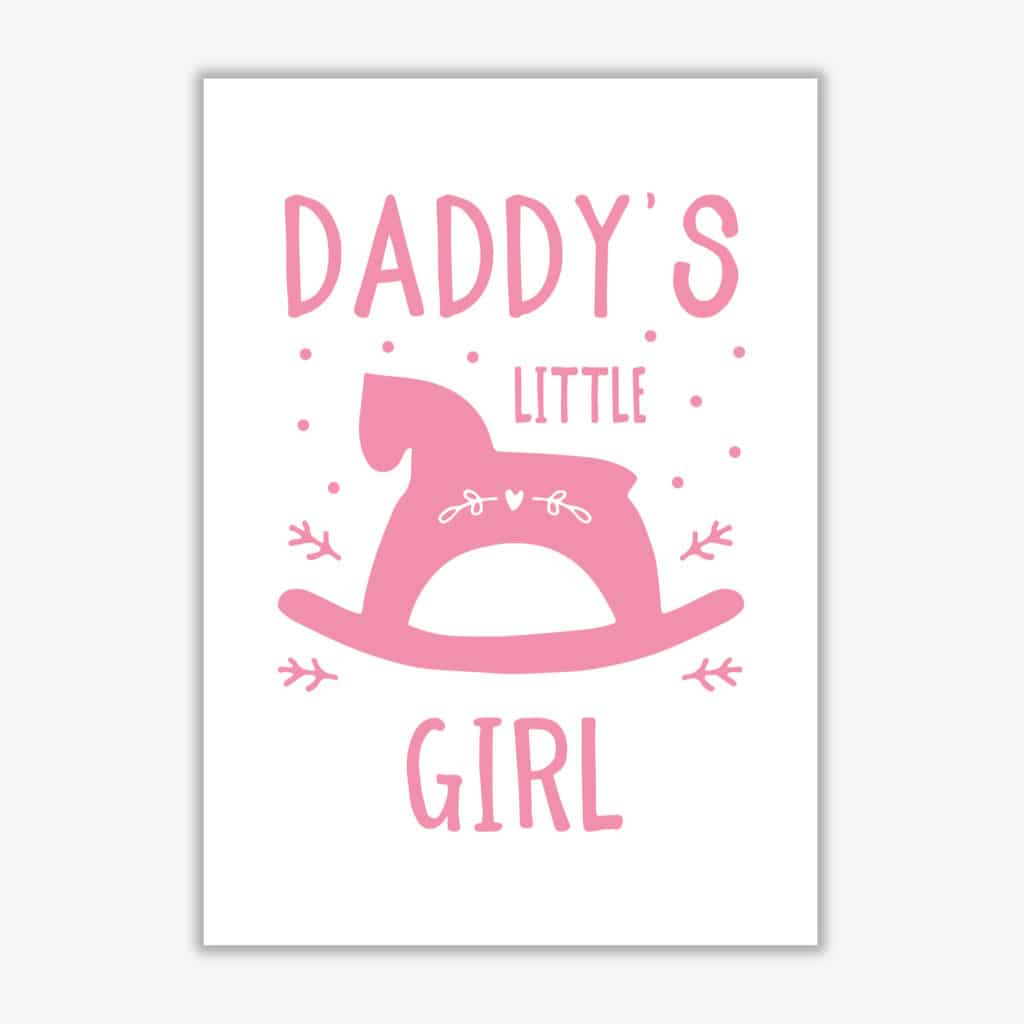 Daddy's little girl modern fine art print, framed childrens nursey wall art poster