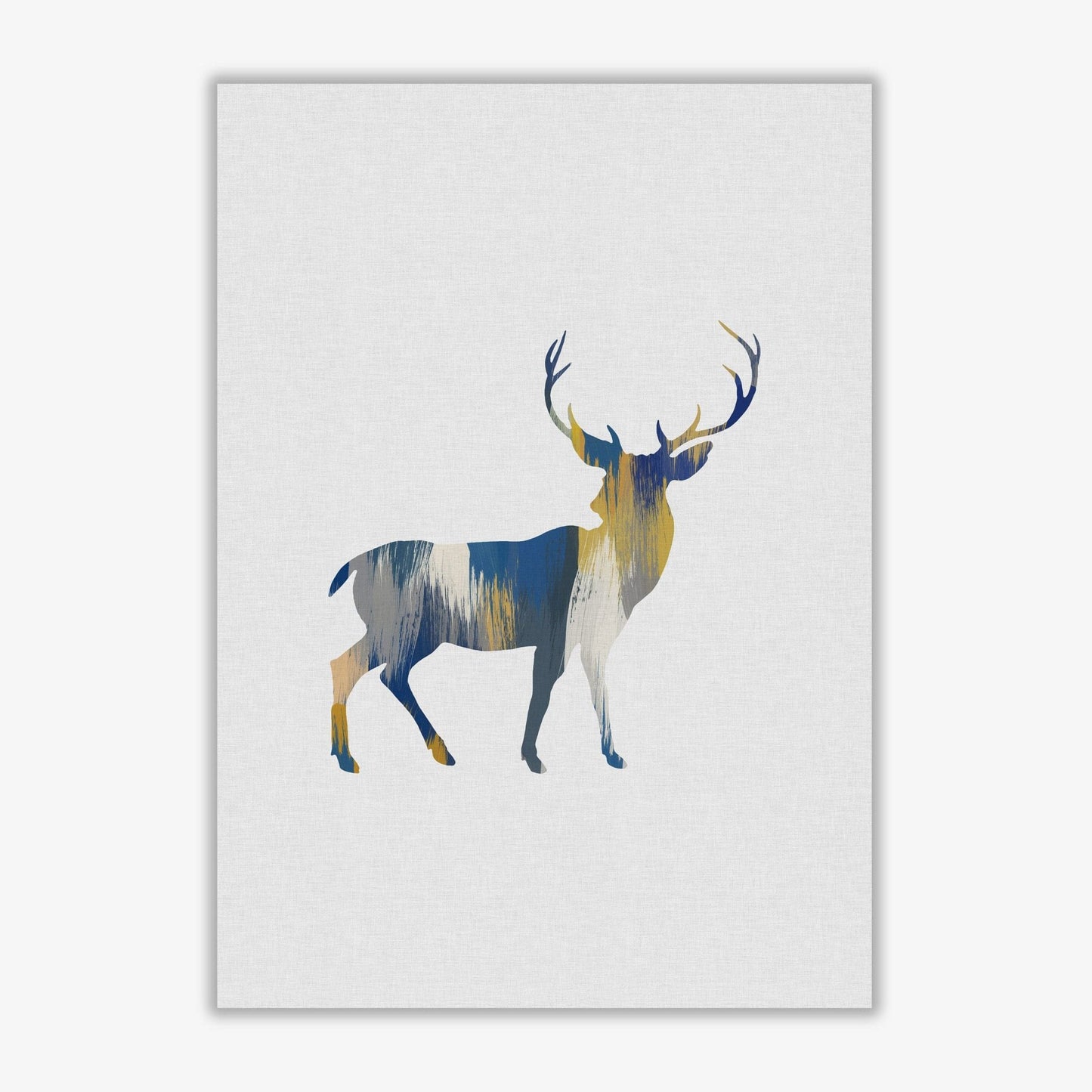 Deer blue & yellow fine art print by orara studio