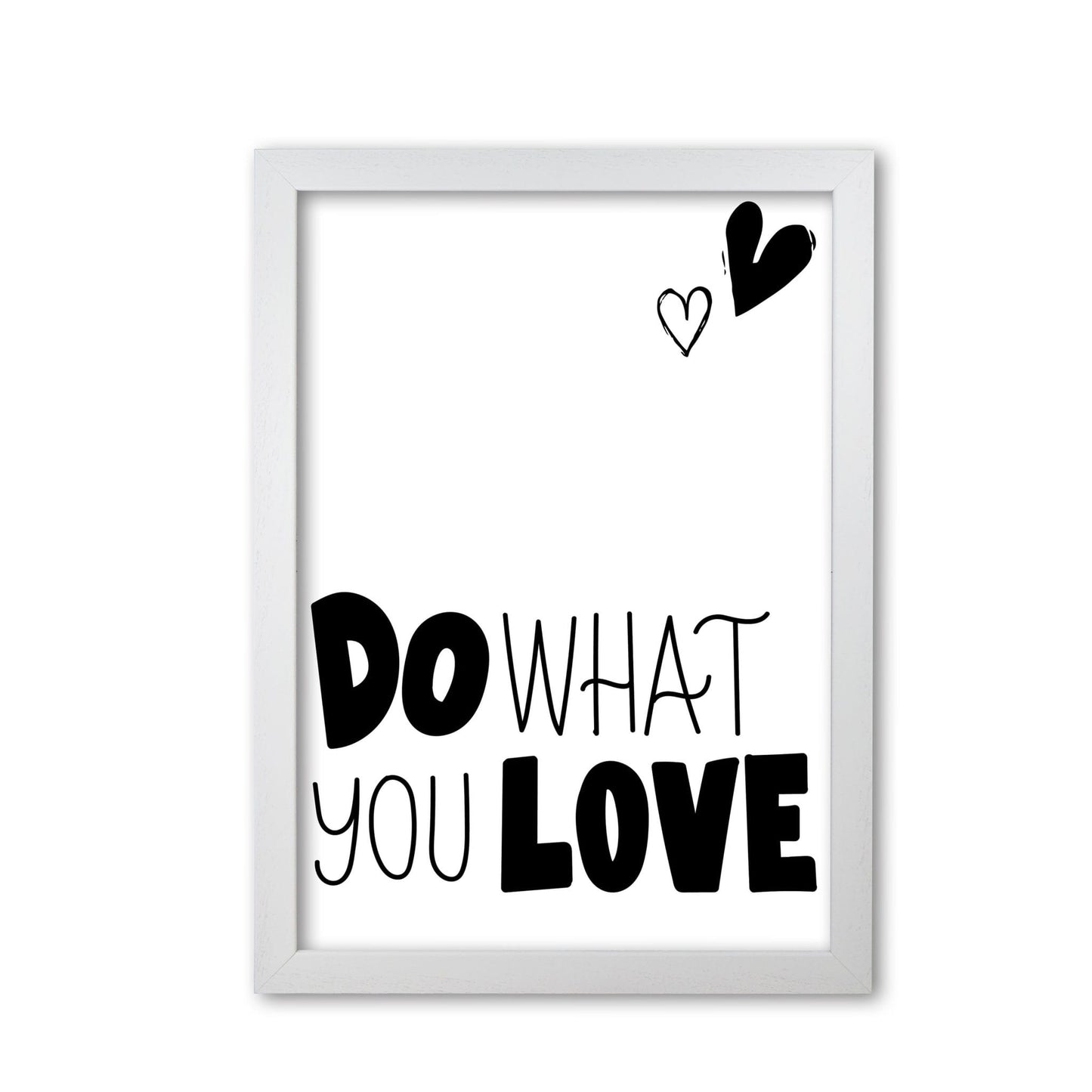 Do what you love modern fine art print, framed typography wall art