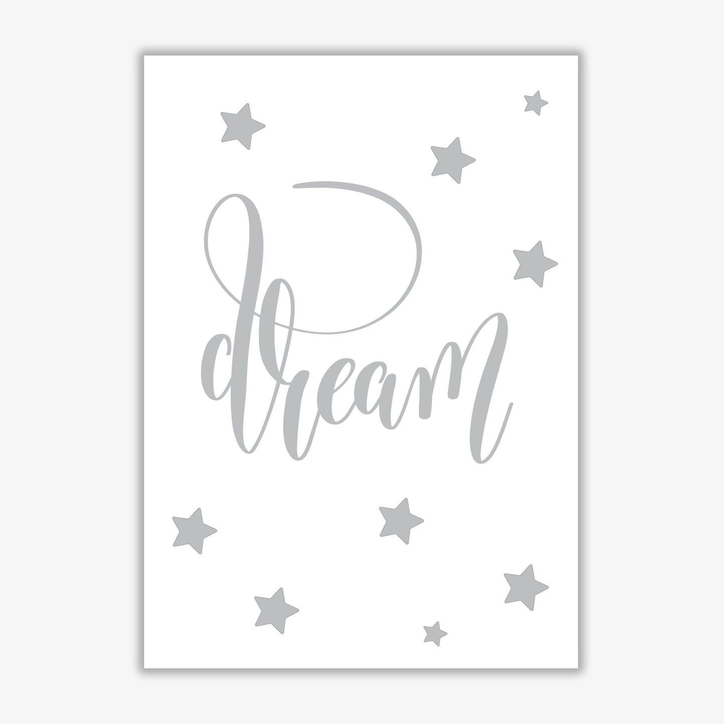 Dream grey modern fine art print, framed typography wall art