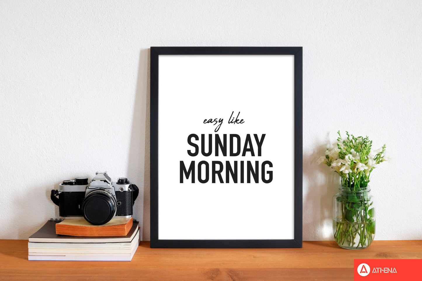 Easy like sunday morning modern fine art print, framed typography wall art