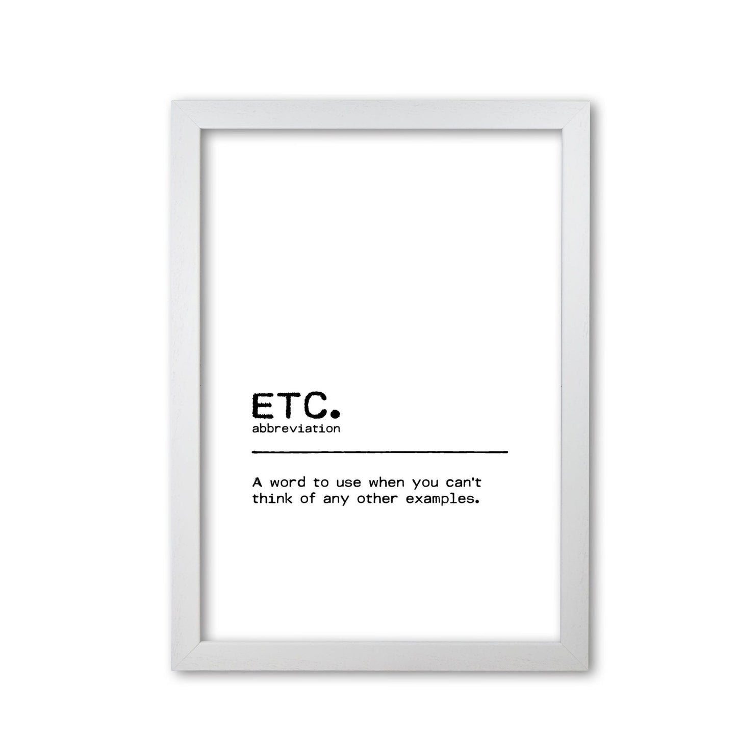 Etc definition quote fine art print by orara studio