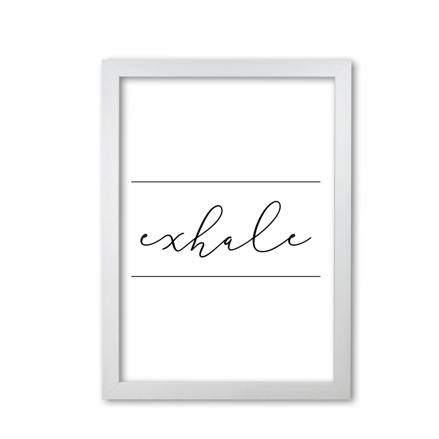 Exhale modern fine art print, framed typography wall art