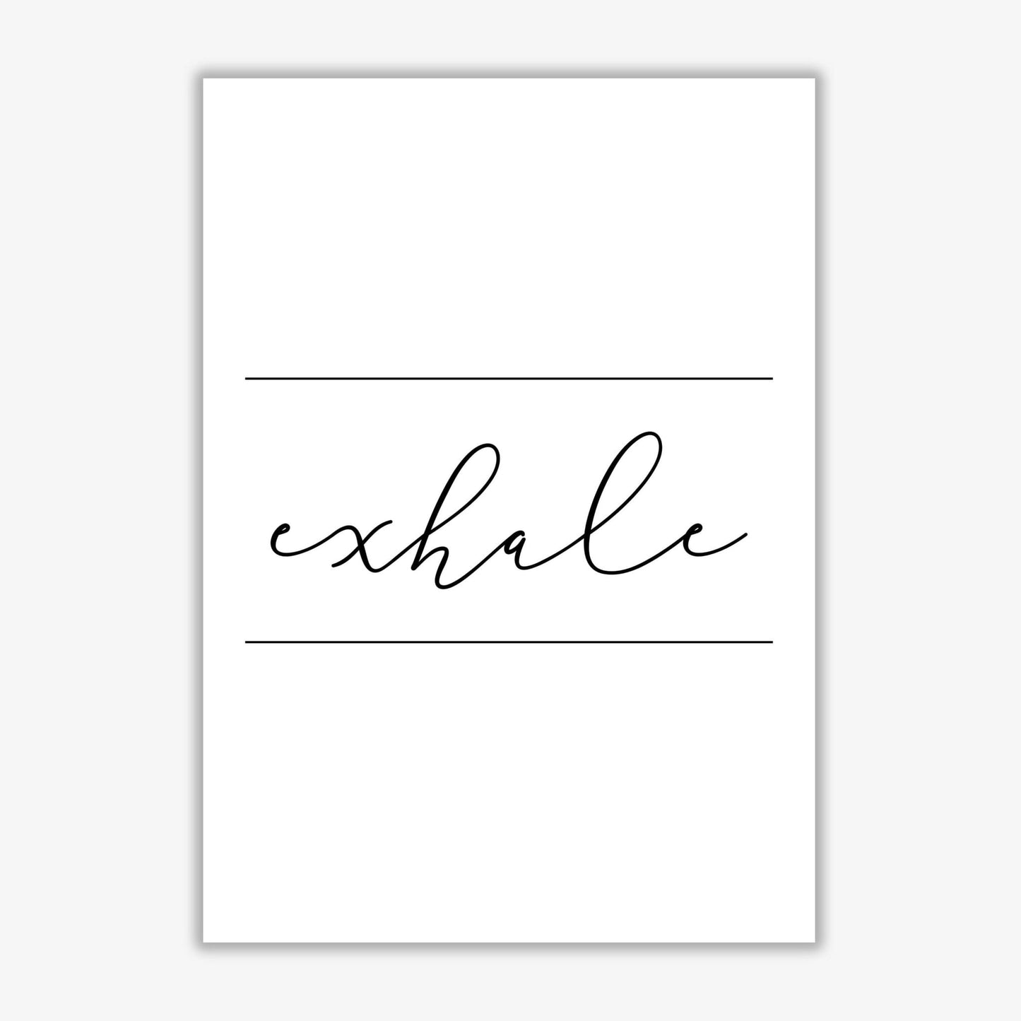 Exhale modern fine art print, framed typography wall art