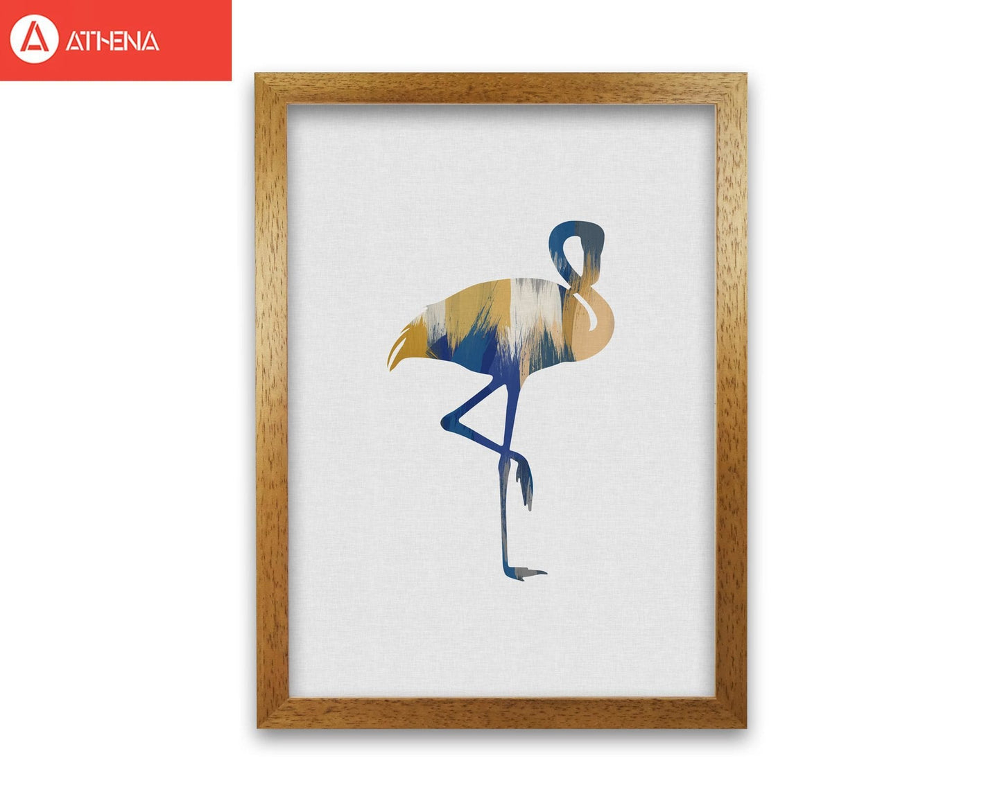 Flamingo blue & yellow fine art print by orara studio