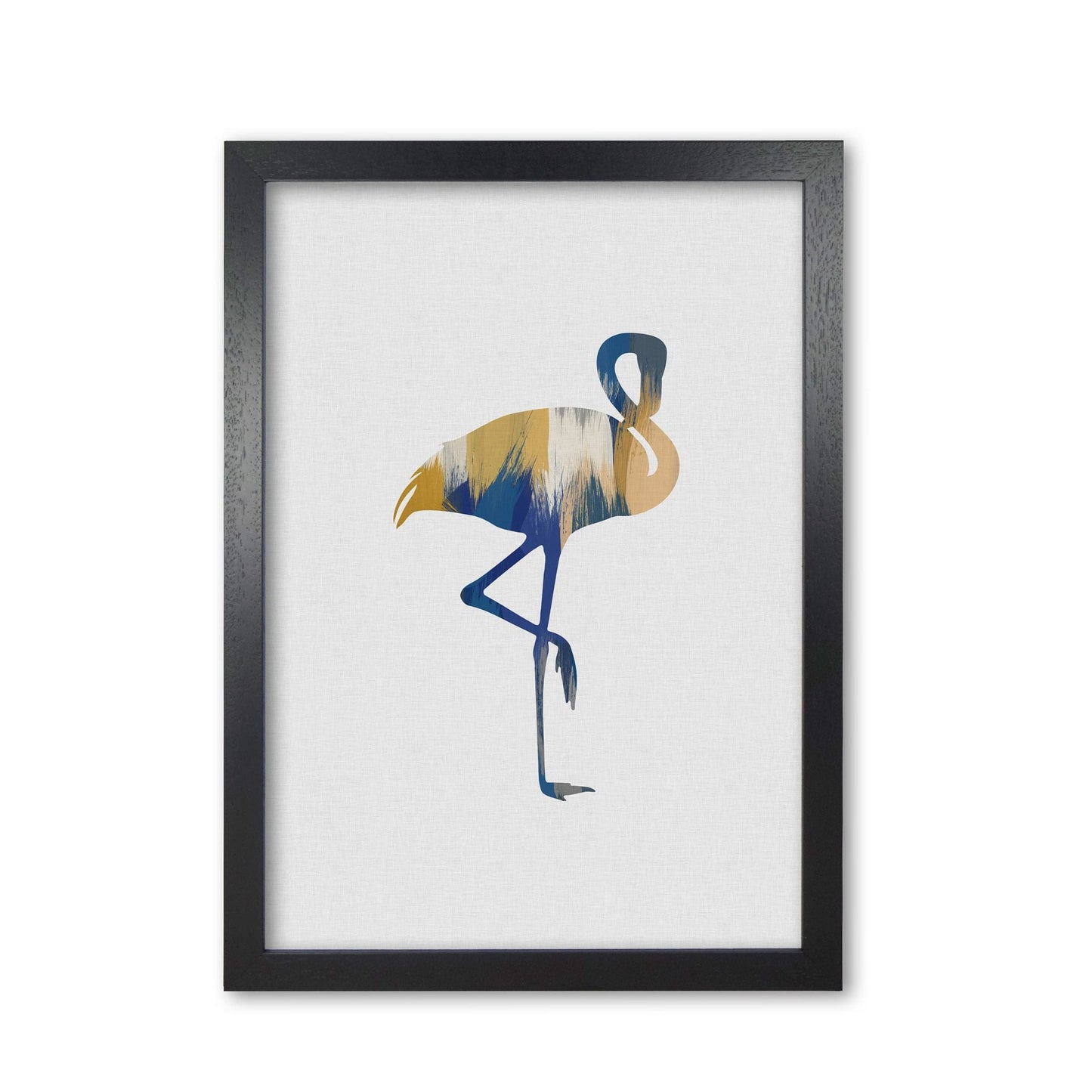 Flamingo blue & yellow fine art print by orara studio