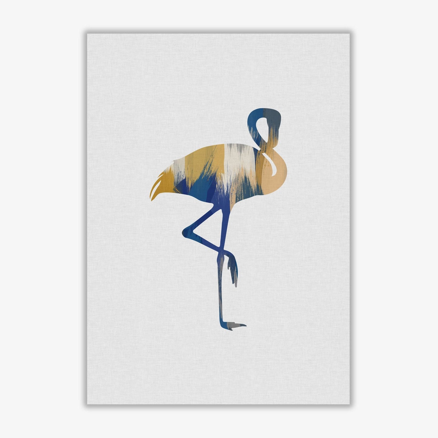 Flamingo blue & yellow fine art print by orara studio