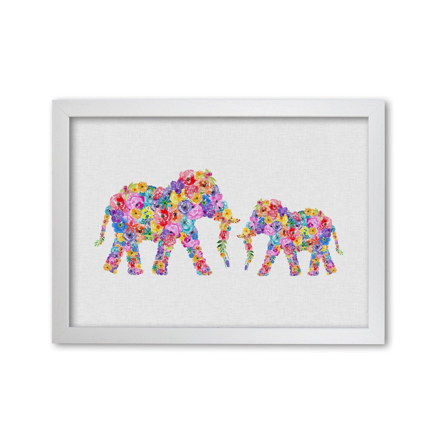 Floral elephants fine art print by orara studio