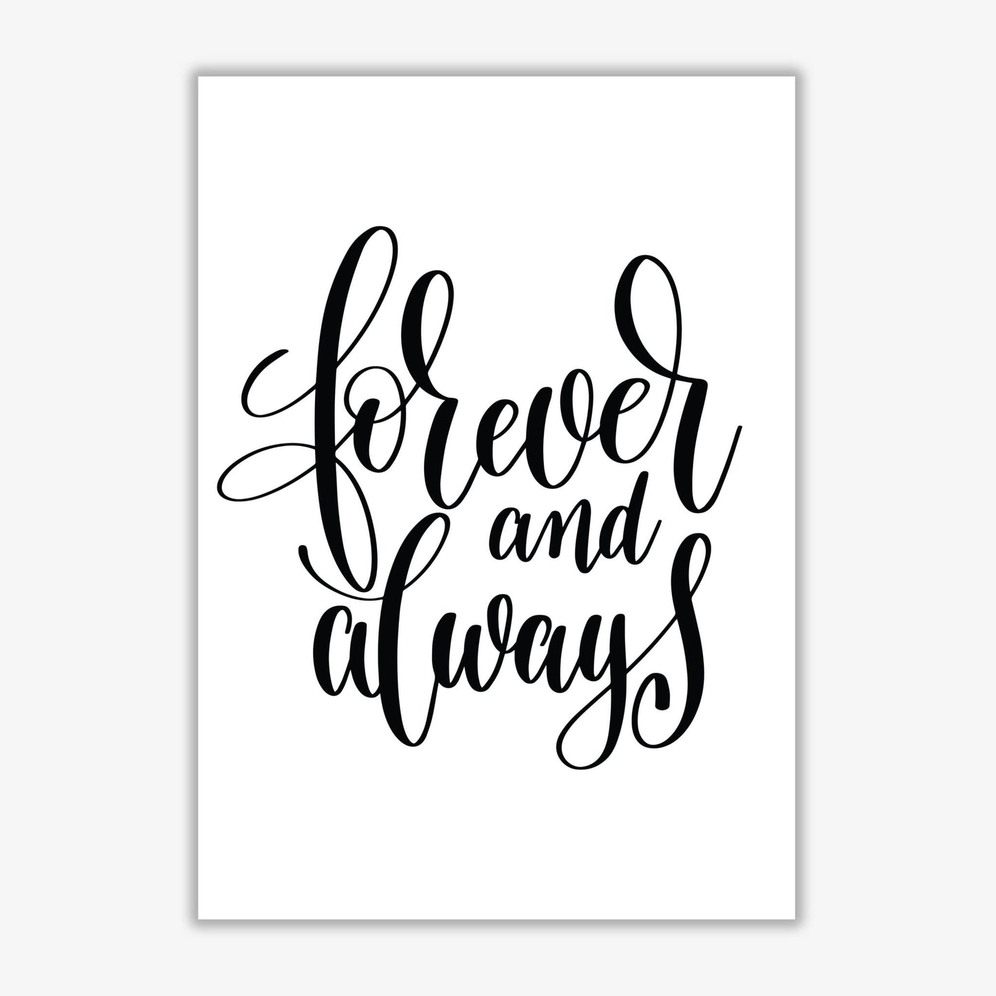 Forever and always modern fine art print, framed typography wall art
