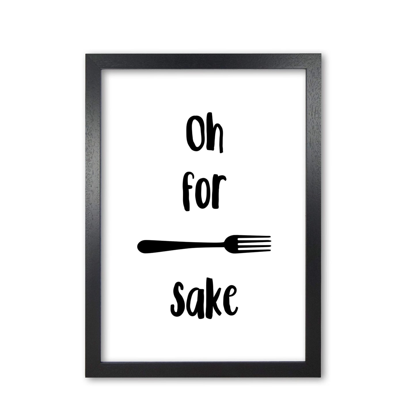 Forks sake modern fine art print, framed typography wall art