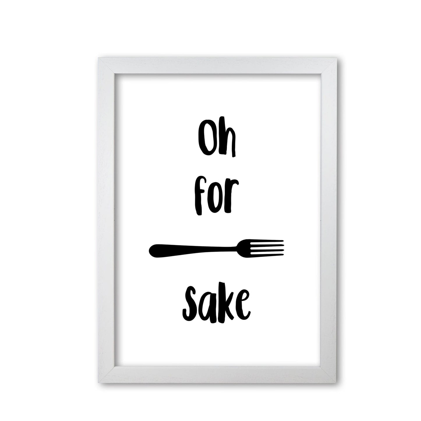 Forks sake modern fine art print, framed typography wall art