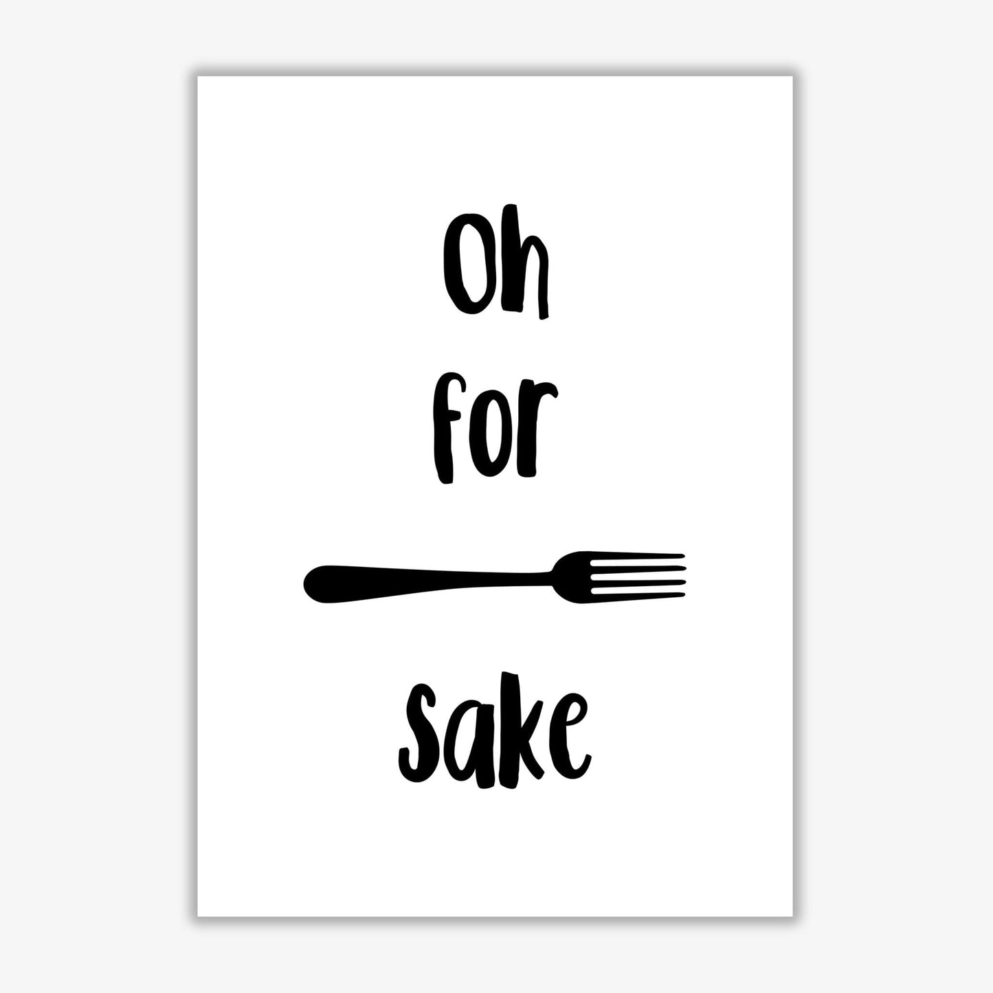 Forks sake modern fine art print, framed typography wall art
