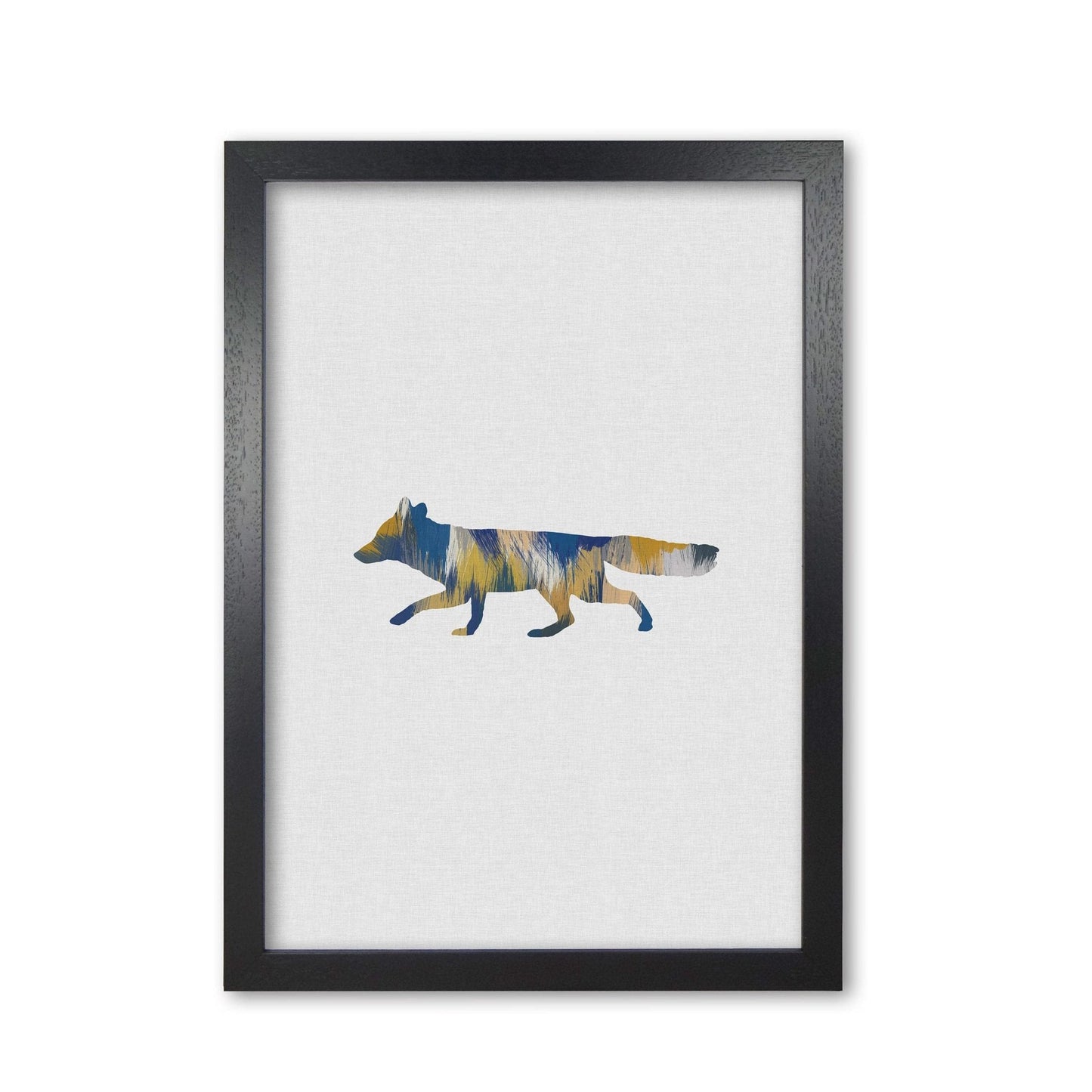 Fox blue & yellow fine art print by orara studio