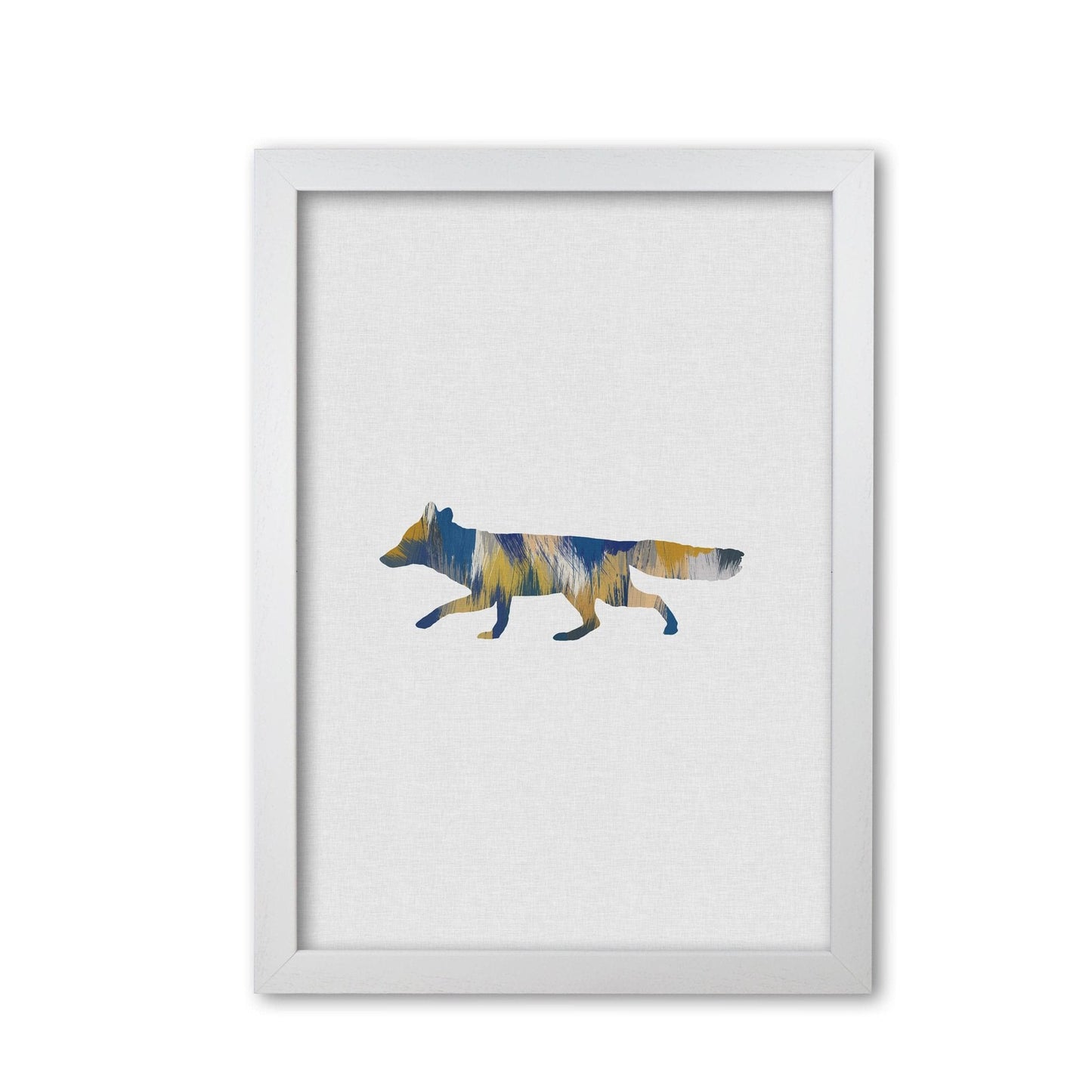 Fox blue & yellow fine art print by orara studio