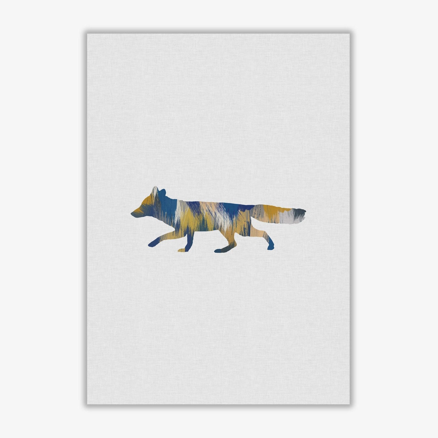 Fox blue & yellow fine art print by orara studio