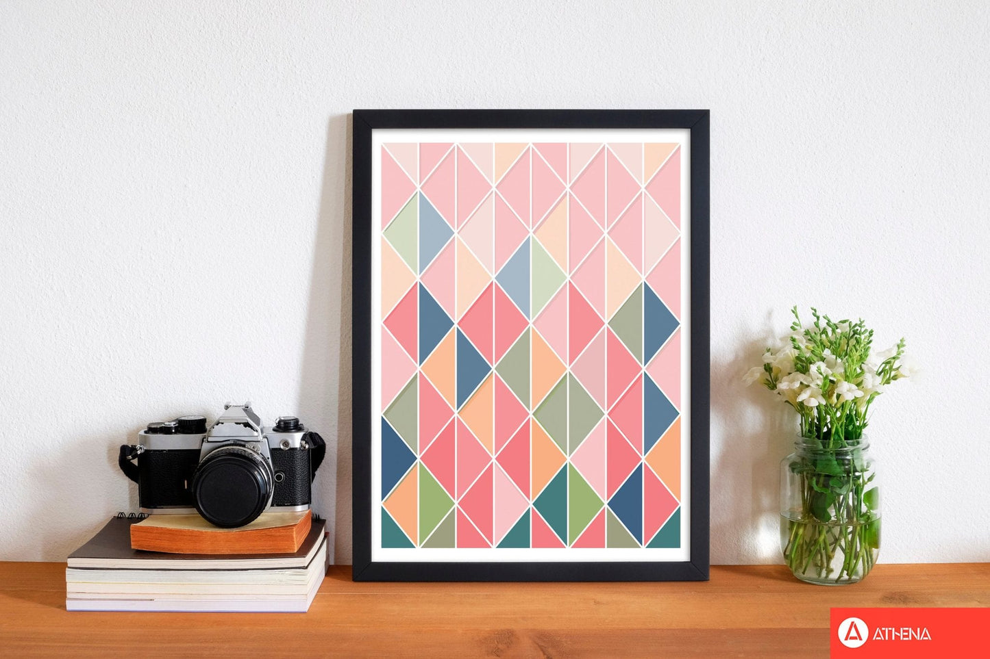 Full colour abstract geo modern fine art print