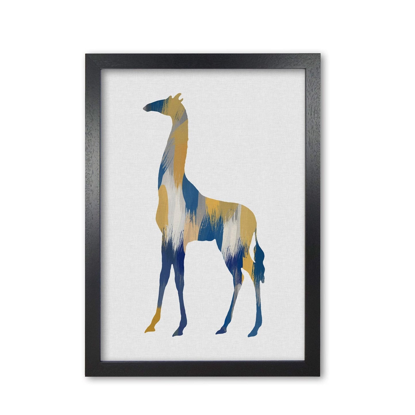 Giraffe blue & yellow fine art print by orara studio
