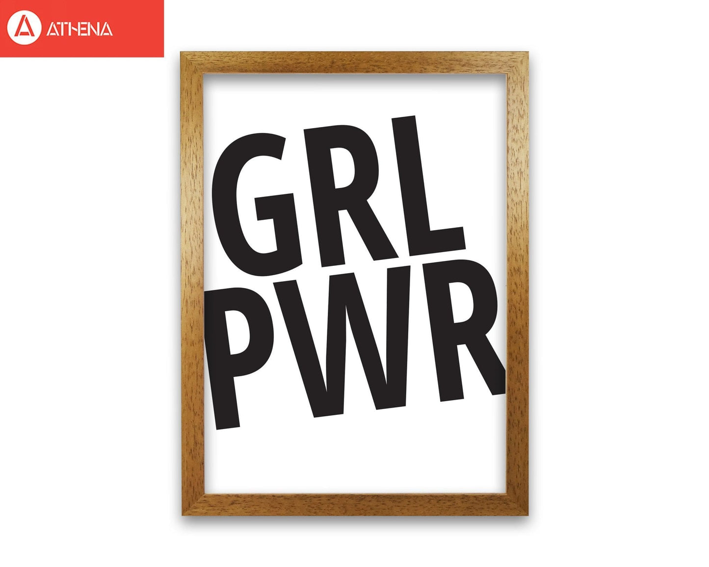 Girl power modern fine art print, framed typography wall art