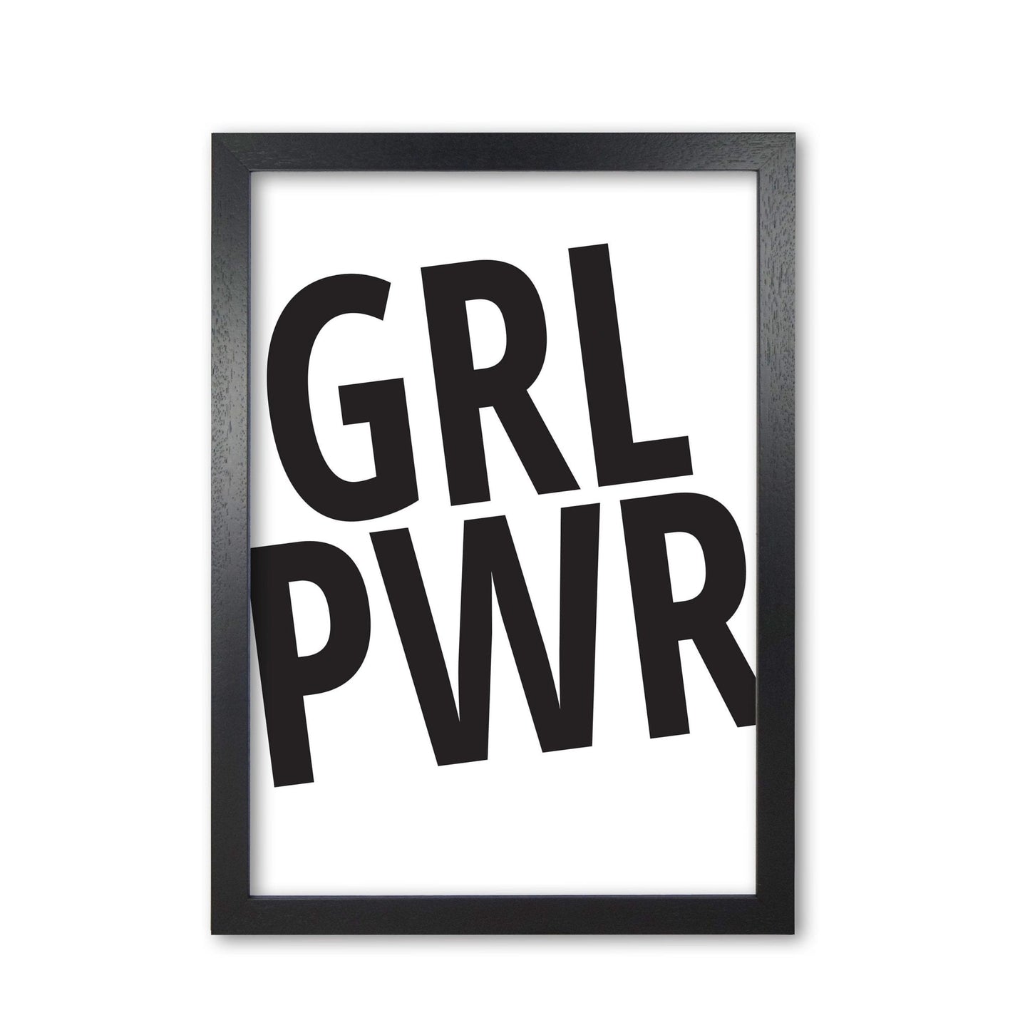 Girl power modern fine art print, framed typography wall art