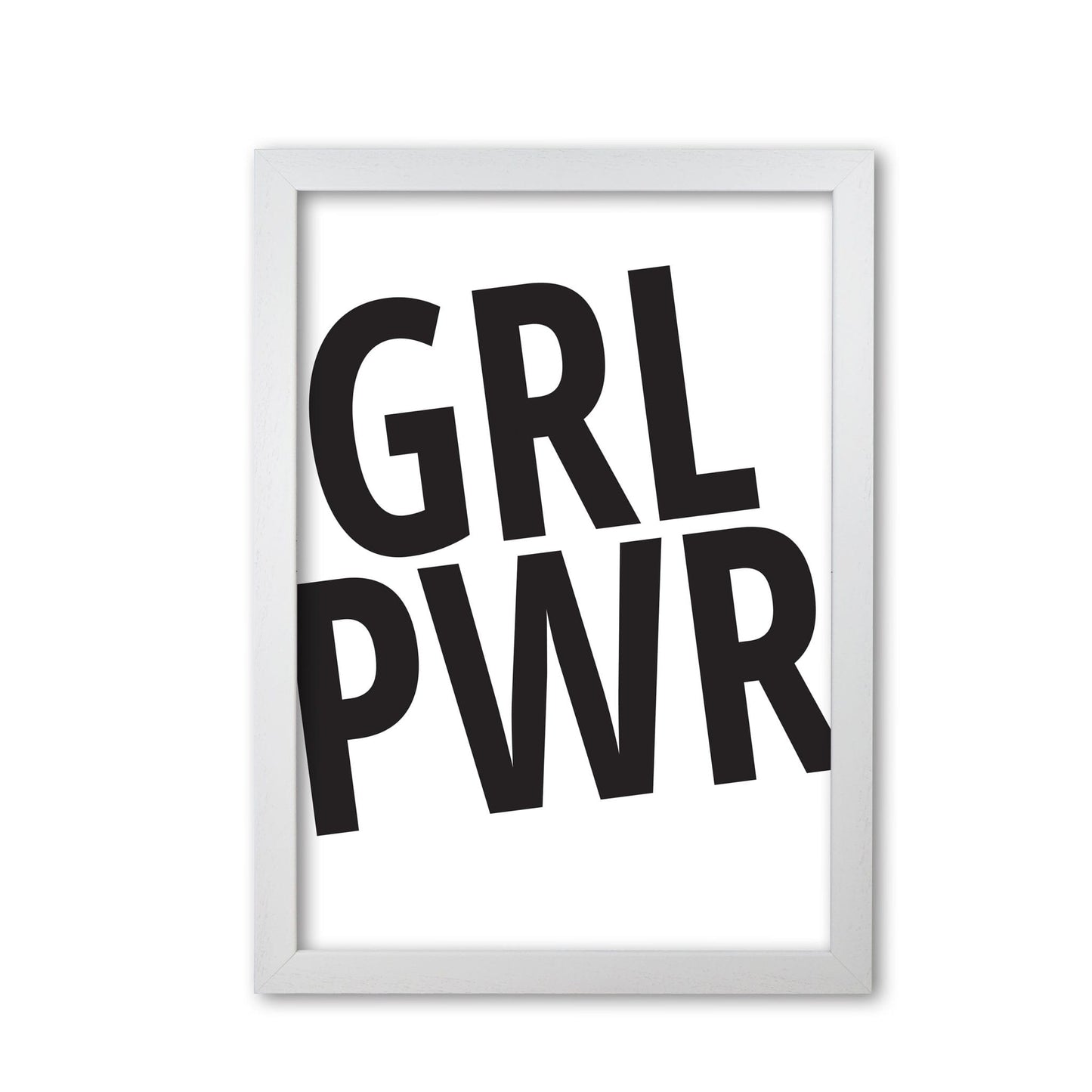 Girl power modern fine art print, framed typography wall art