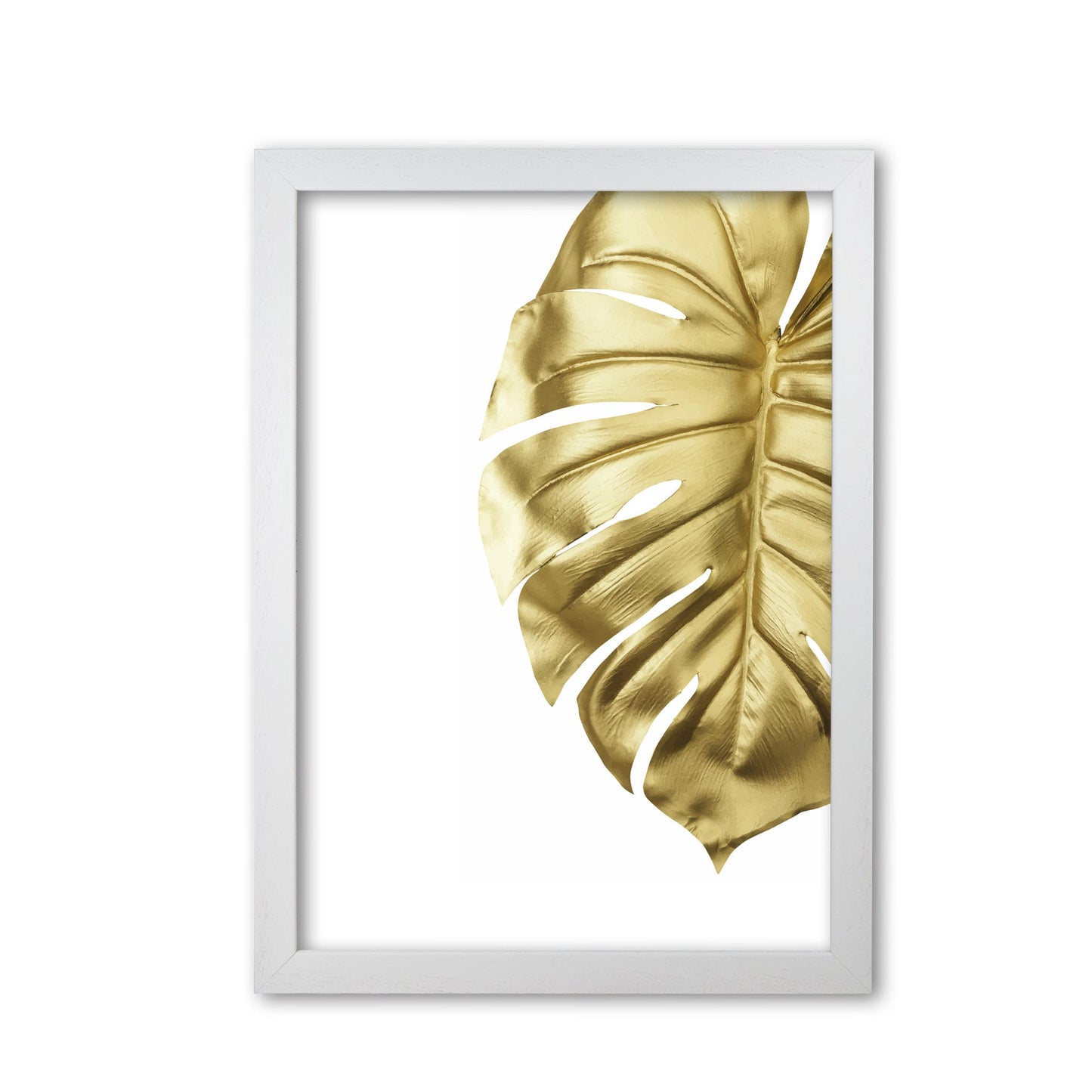Gold monstera modern fine art print, framed botanical & nature art print