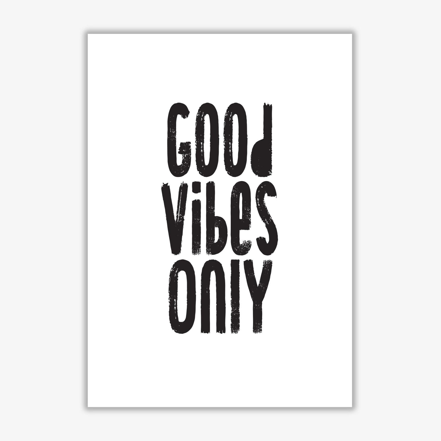 Good vibes only modern fine art print, framed typography wall art