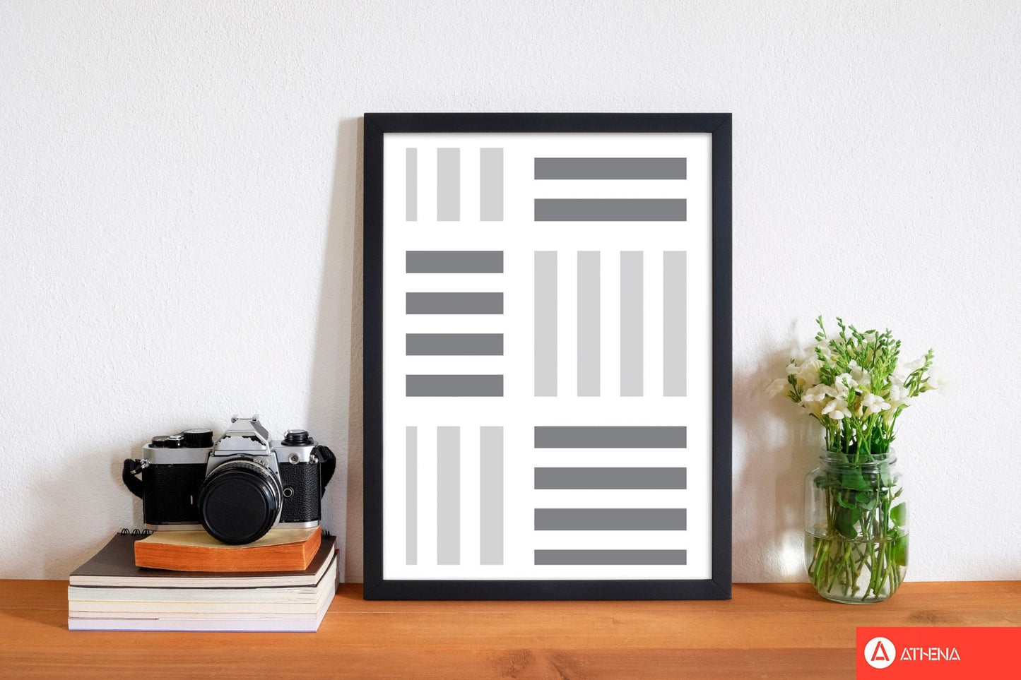 Grey abstract patterns 2 modern fine art print