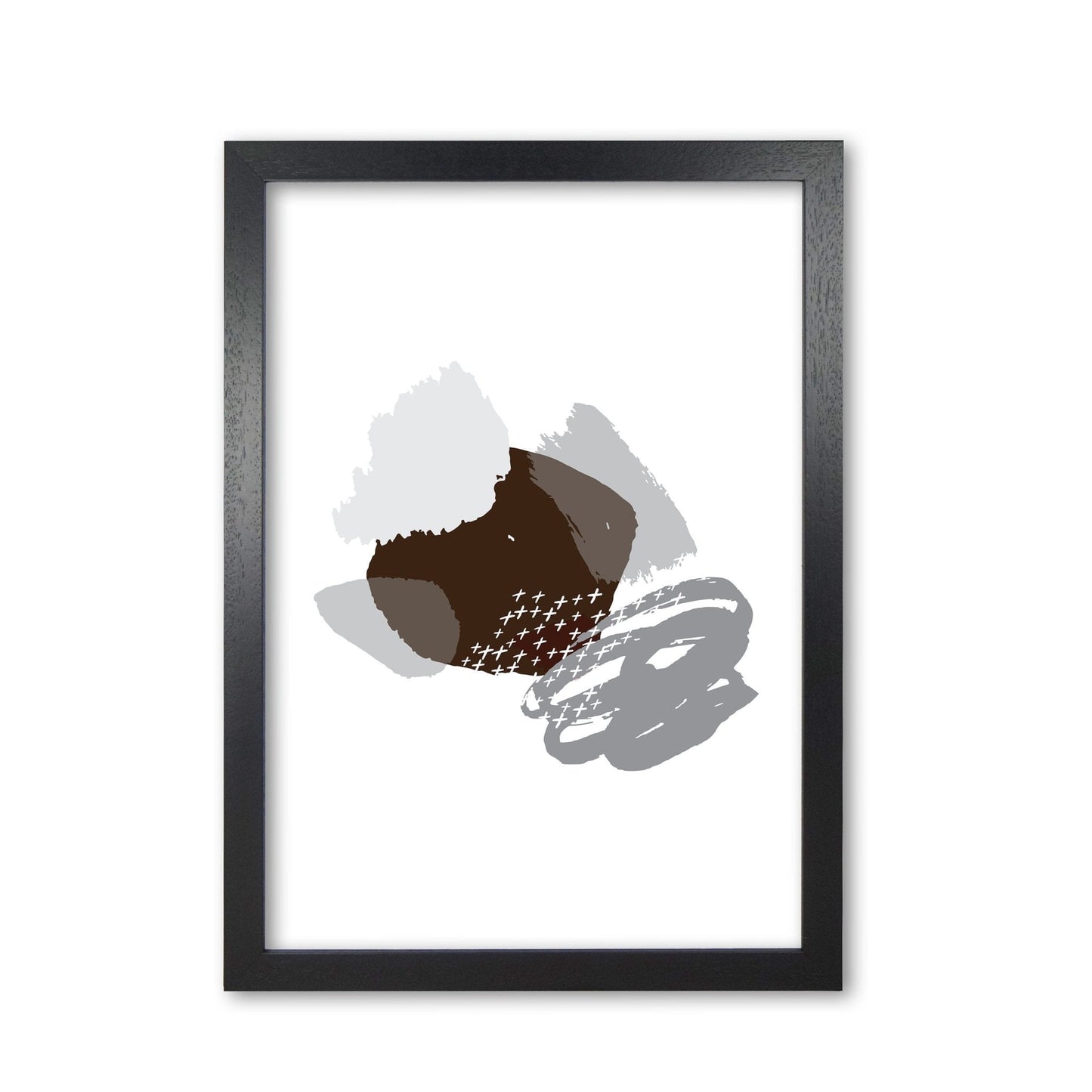 Grey and black mismatch abstract modern fine art print