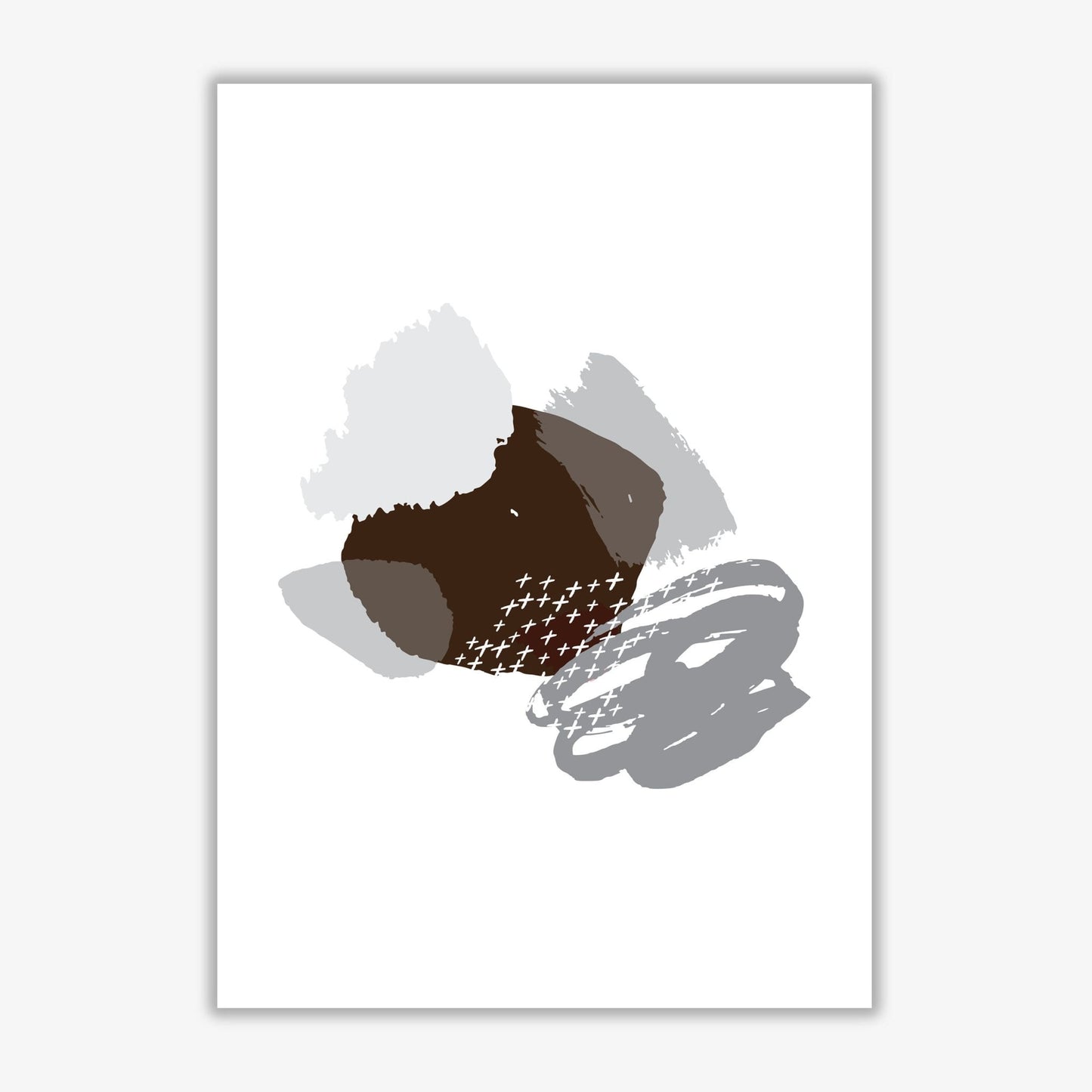 Grey and black mismatch abstract modern fine art print