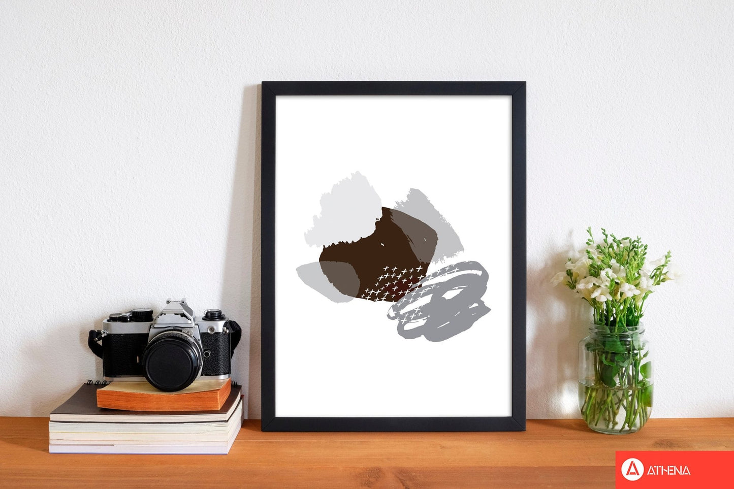 Grey and black mismatch abstract modern fine art print