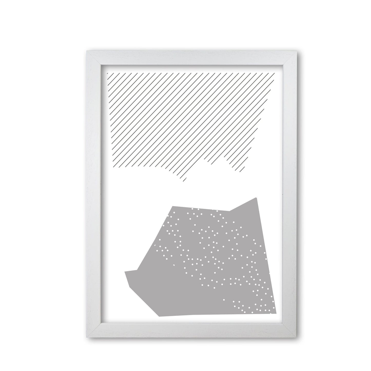 Grey top and bottom abstract modern fine art print
