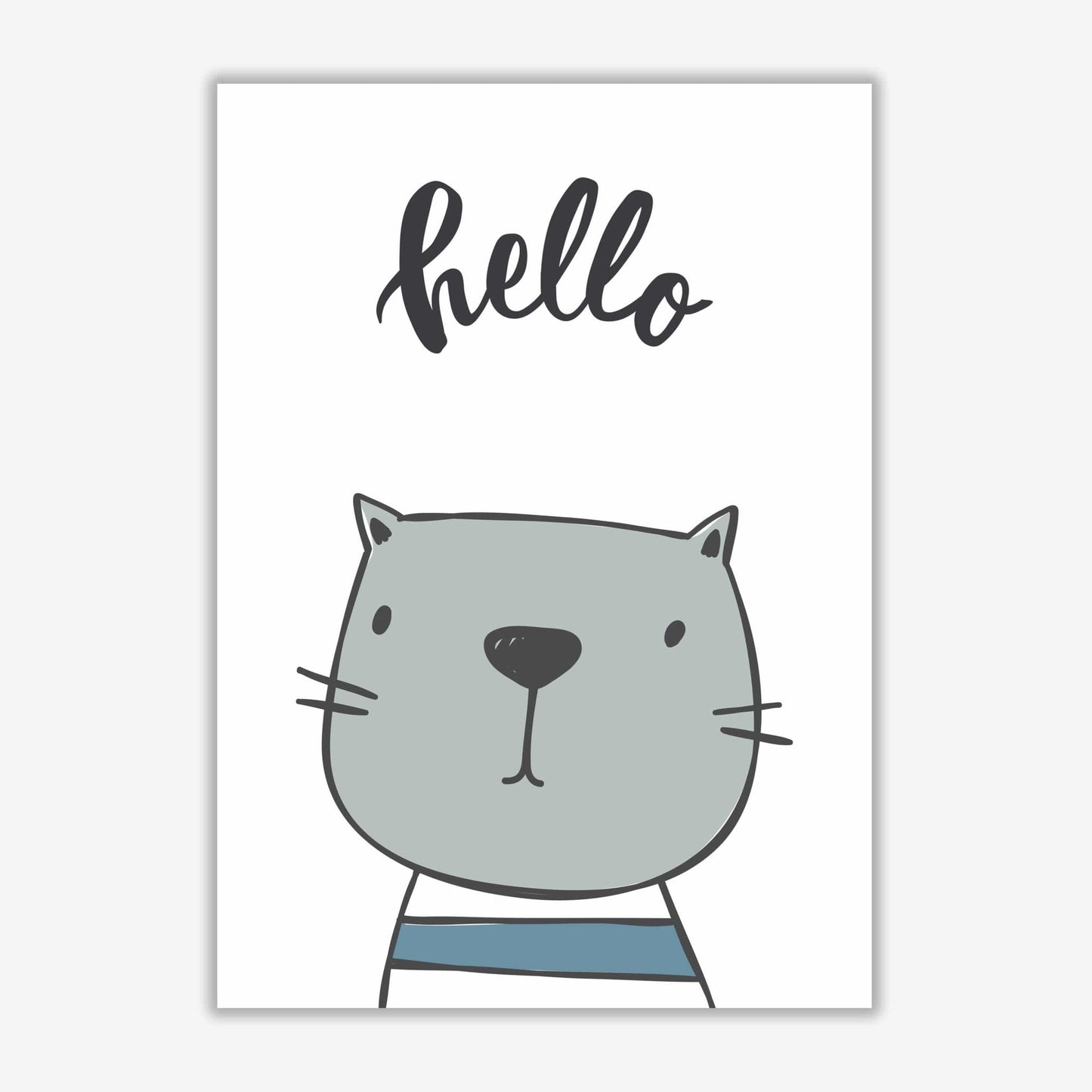 Hello cat modern fine art print
