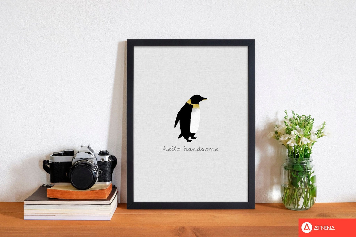 Hello handsome animal quote fine art print by orara studio