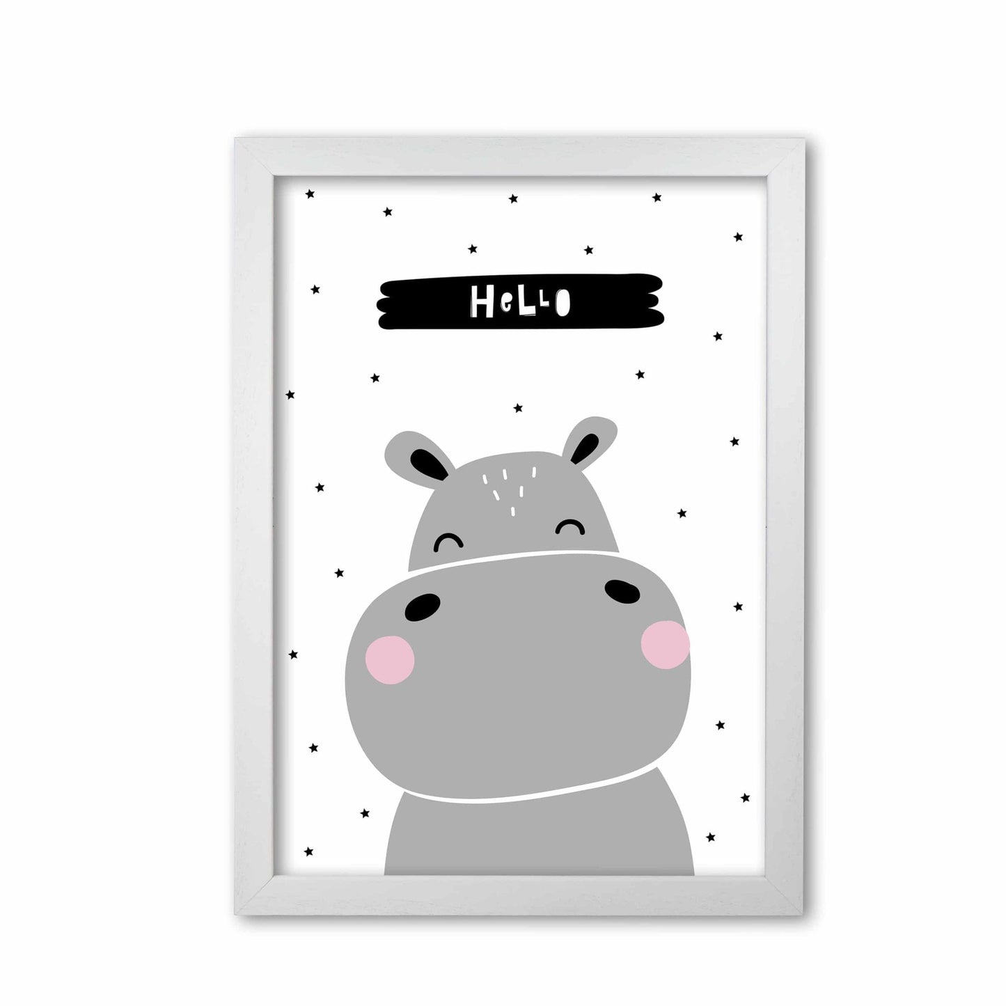 Hello hippo modern fine art print