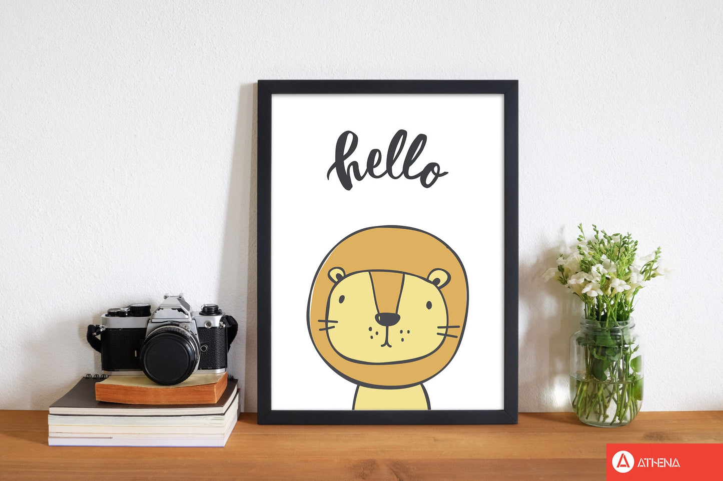 Hello lion modern fine art print