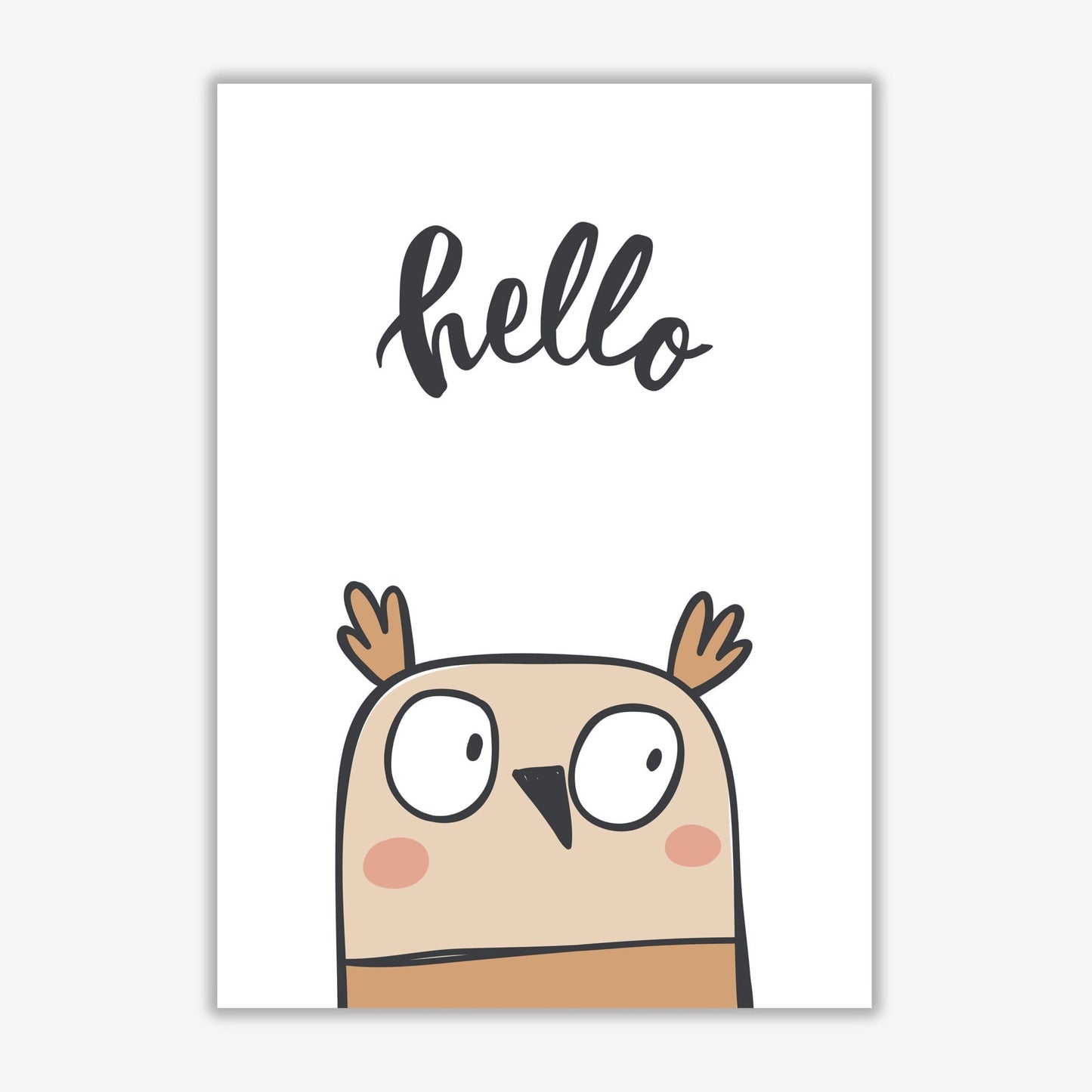 Hello owl modern fine art print