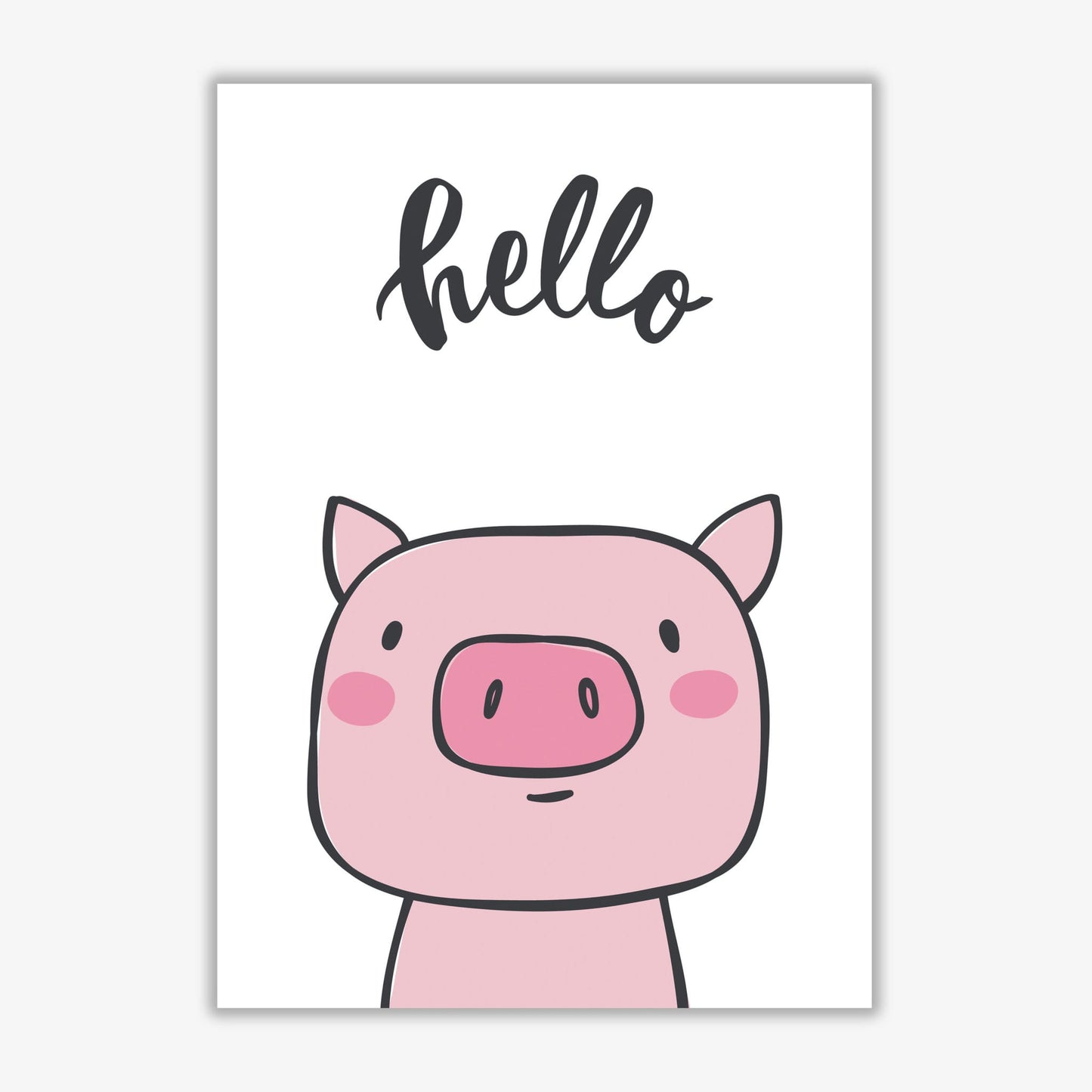 Hello pig modern fine art print