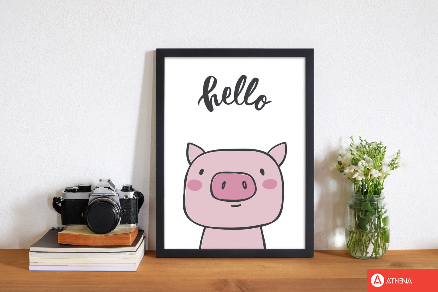 Hello pig modern fine art print